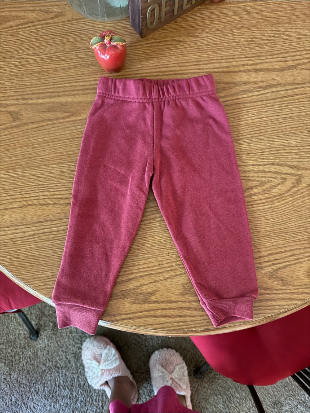Kids Cozy Ribbed Jogger Pants - Rose